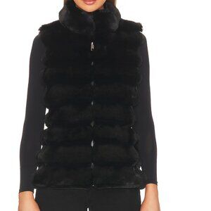 NWT Rachel Zoe Black Faux Fur Vest